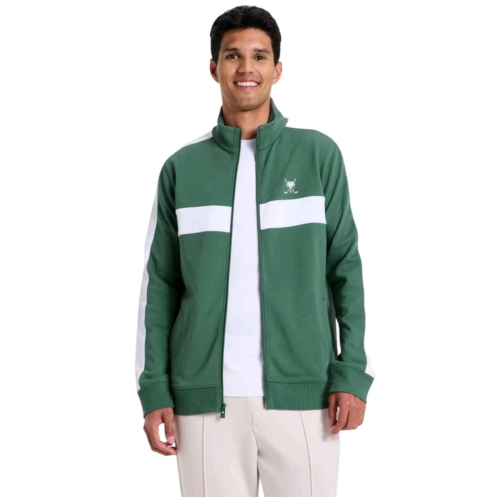 All In Motion Mens Golf Jacket Forest Green Full Zip Track Jacket Large BNWT